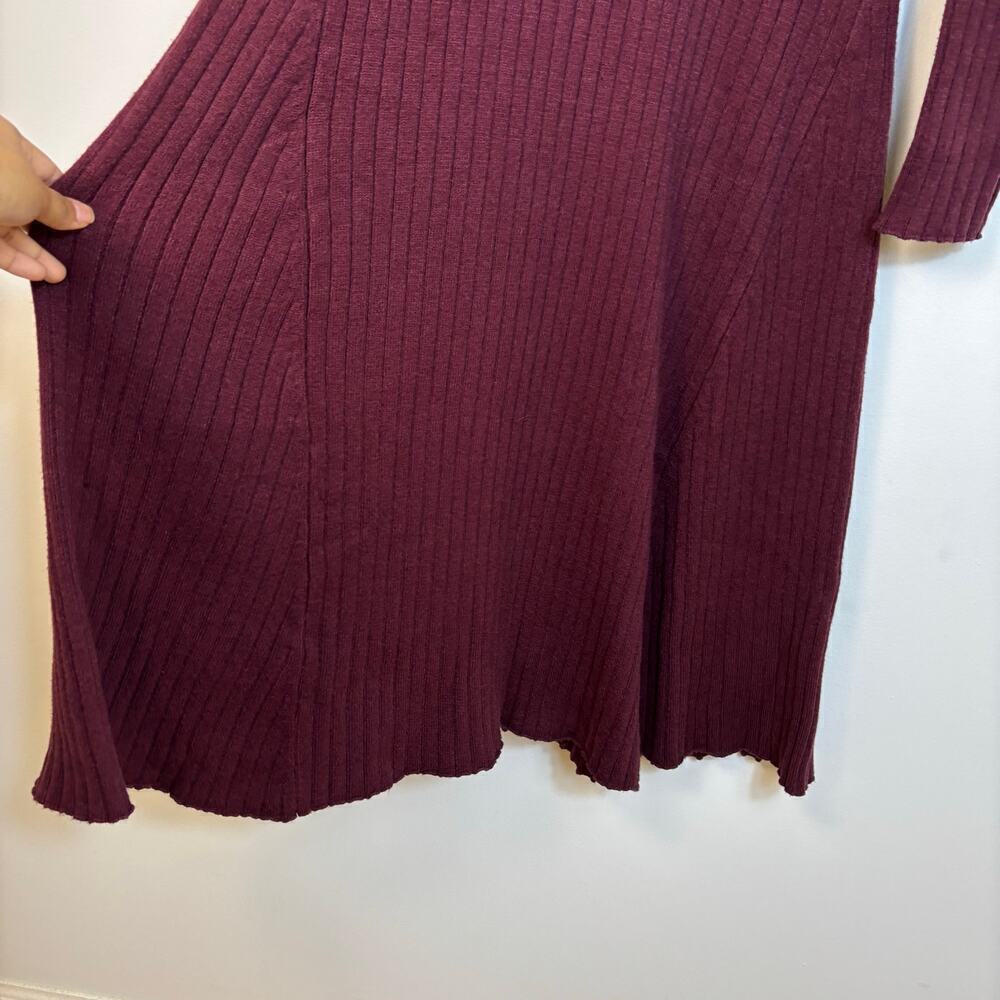 Lane Bryant Rib Sweater A Line Midi Dress Size 10/12 maroon Holiday Fall - Picture 8 of 13